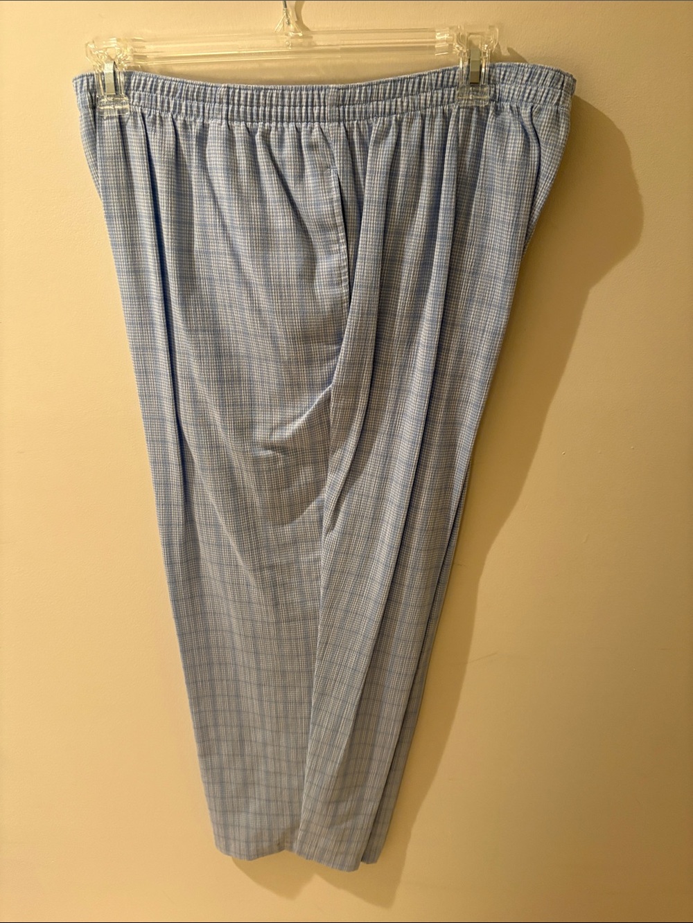 Koret Light Blue Plaid Elastic-Waist Women's Trousers